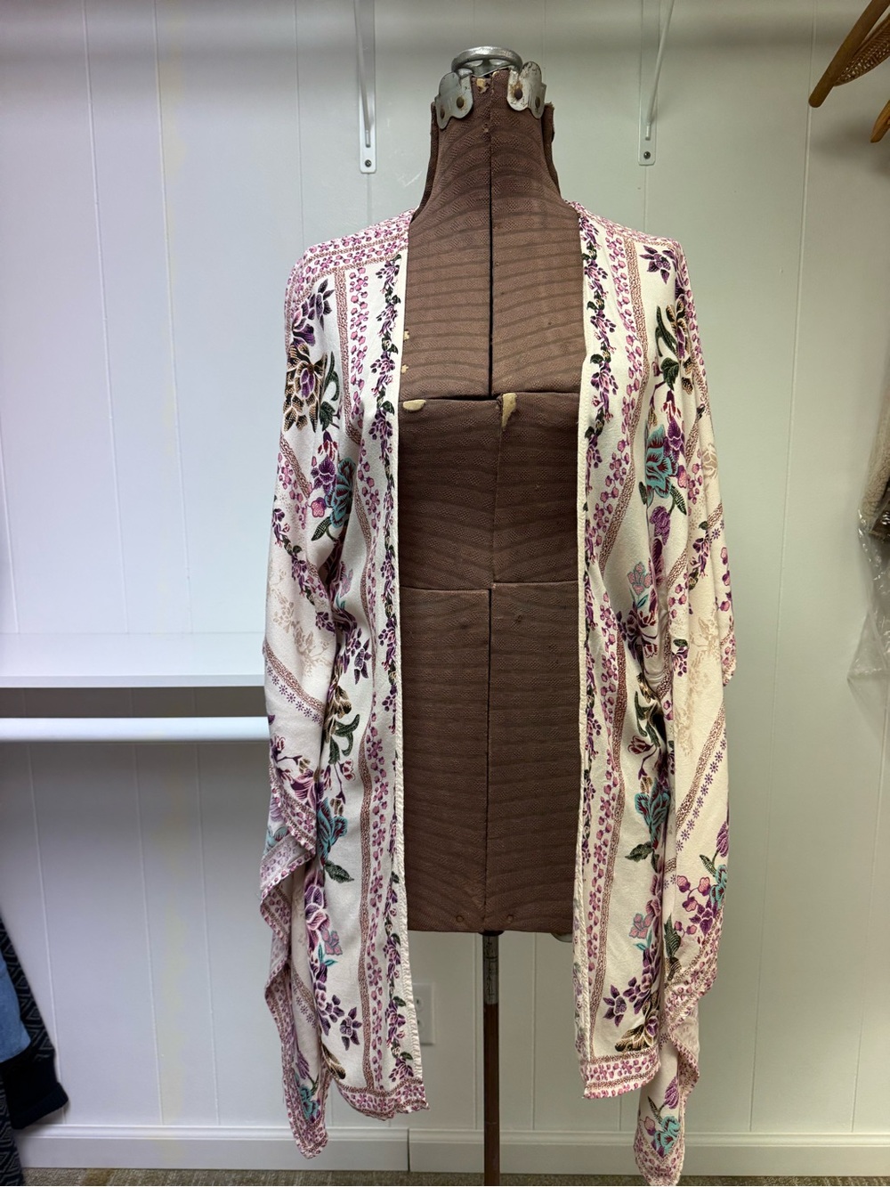 Japna Floral Open Front Kimono Duster One Size